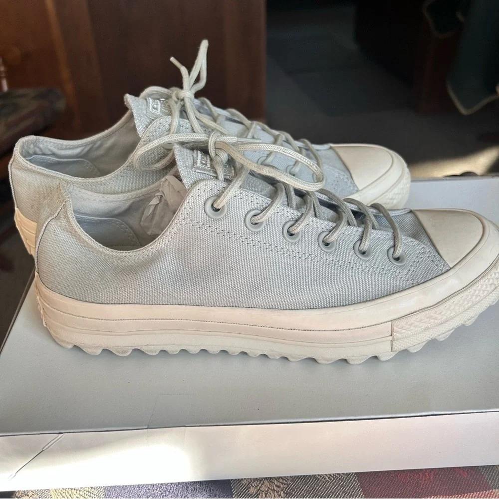 Converse Chuck Taylor All Stars Lift Ripple Canvas Pale Grey Women’s Size 10
